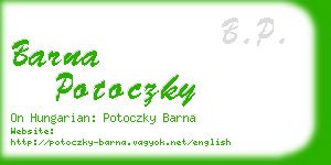 barna potoczky business card